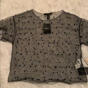 Forever 21 Mesh Top with beads